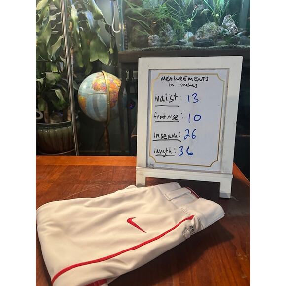 Nike Baseball Softball Pants Uniform White and Red Dri-fit Pockets Men's L - Picture 11 of 11